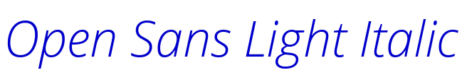 Open Sans Light Italic Schriftart